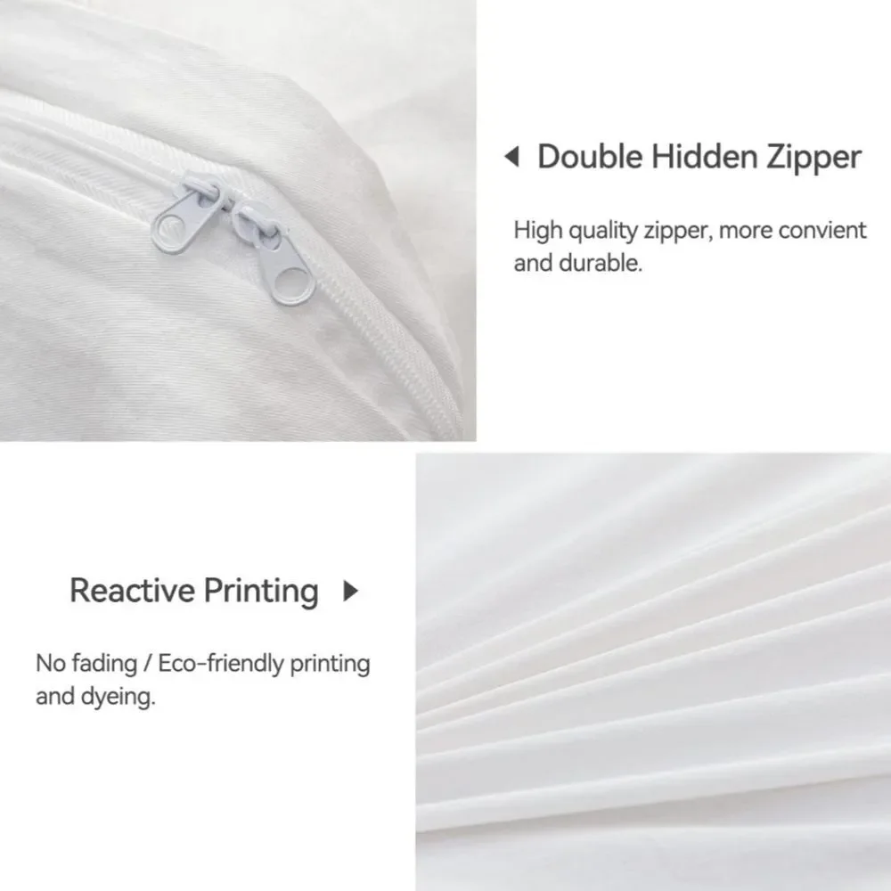 100% Cotton White King Size Duvet Cover Set